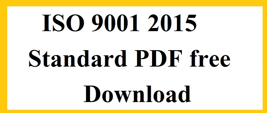 ISO 9001 2015 standard PDF free download